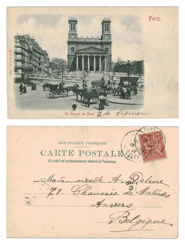 Postcard paris church of st - -,