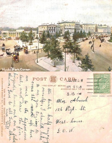 Vintage postcard hyde park - vintage,