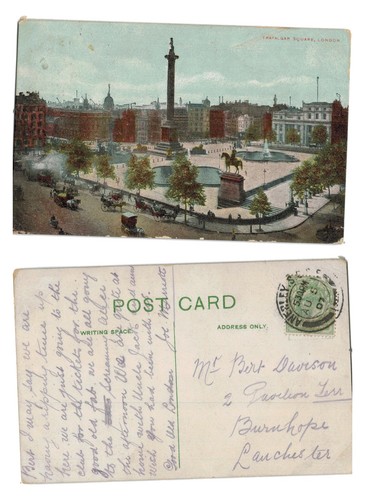 Postcard trafalgar square - postcard,