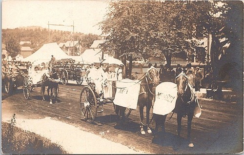Rppc parade scene horse - scene,