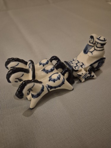White and blue porcelain - and, horse