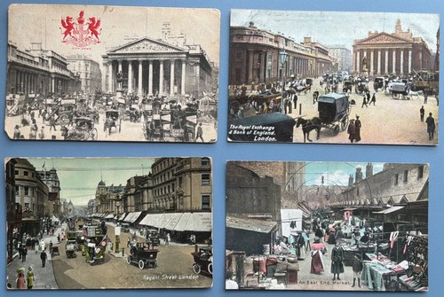 London postcards trams horse - london,