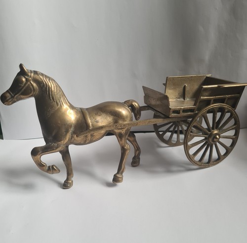 Brass horse cart ornament - &,