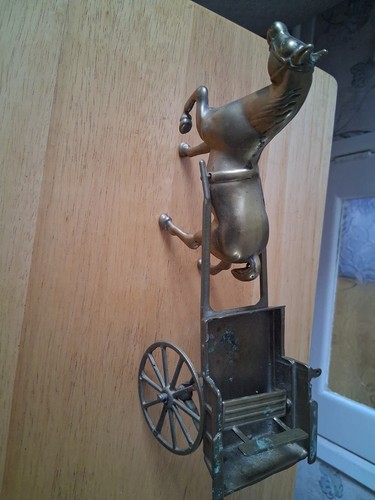 Vintage brass horse carriage - vintage,